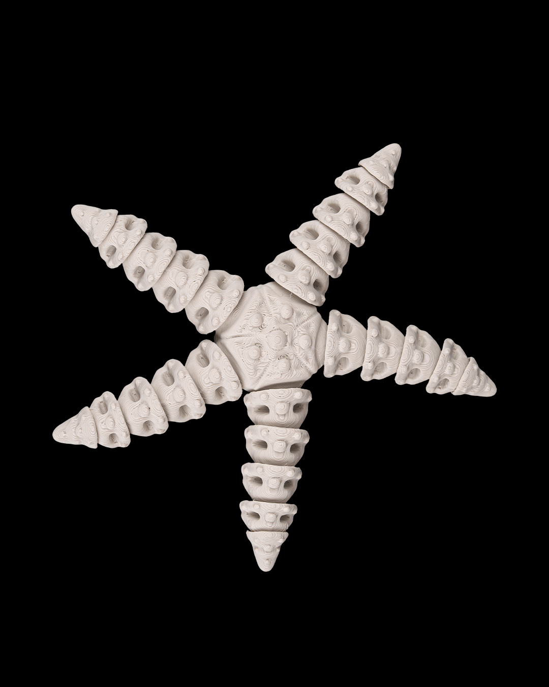Flexibler Skelett-Seestern in Knochenfarbe – 3D-Druck Gothic Deko
