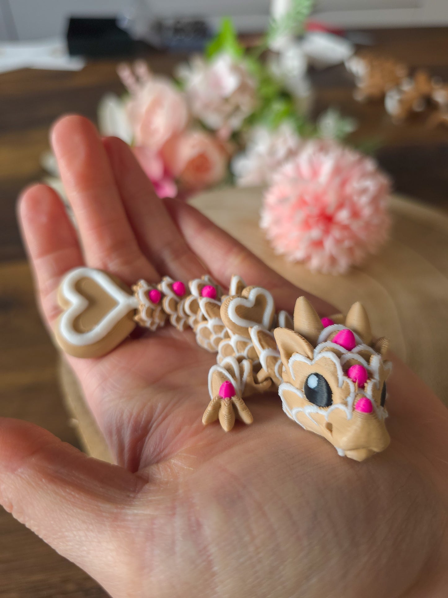 Flexi Drachen-Schlüsselanhänger im Lebkuchen-Design – 3D-Druck PrintDuck