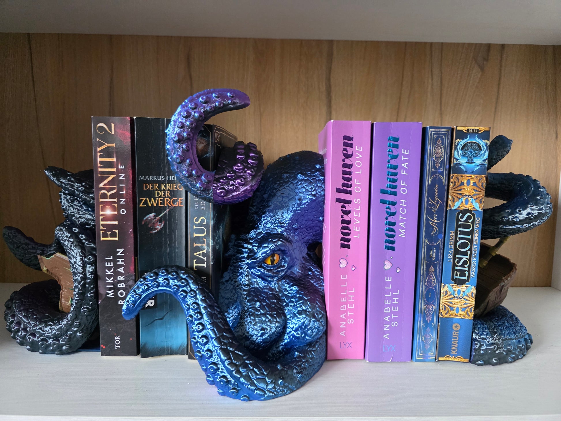 Kraken Buchstütze in Marineblau – 3D-Druck PrintDuck