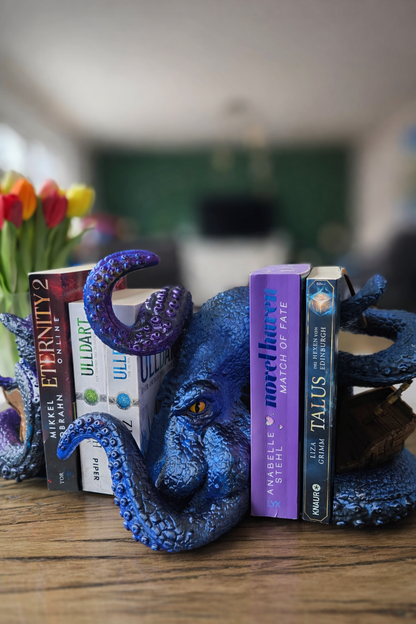 Mighty Kraken Buchstütze 3-teilig in Lila – 3D-Druck mit Handbemalungsoption