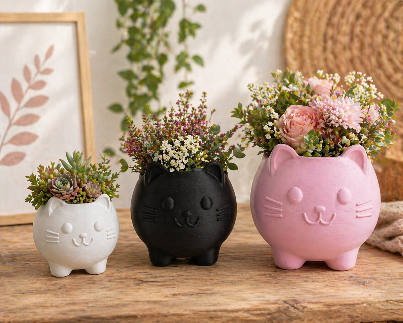 Dicke Katze Blumentopf Detailansicht – 3D-Druck PrintDuck