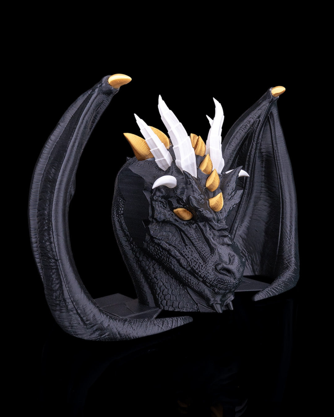 Drachen-Buchstütze Gesamtset aufgestellt – alle 3 Teile