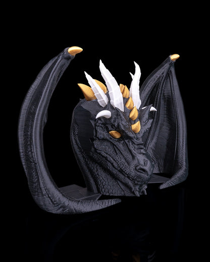 Drachen-Buchstütze Gesamtset aufgestellt – alle 3 Teile