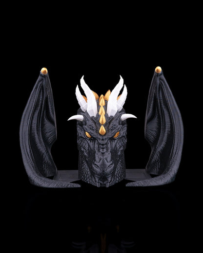 Buchstütze Drache Flügel Detailansicht – 3D-Druck