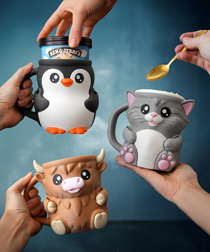 Eisbecher-Halter Hedwig die Eule – für Pint-Eisbecher 3D-Druck