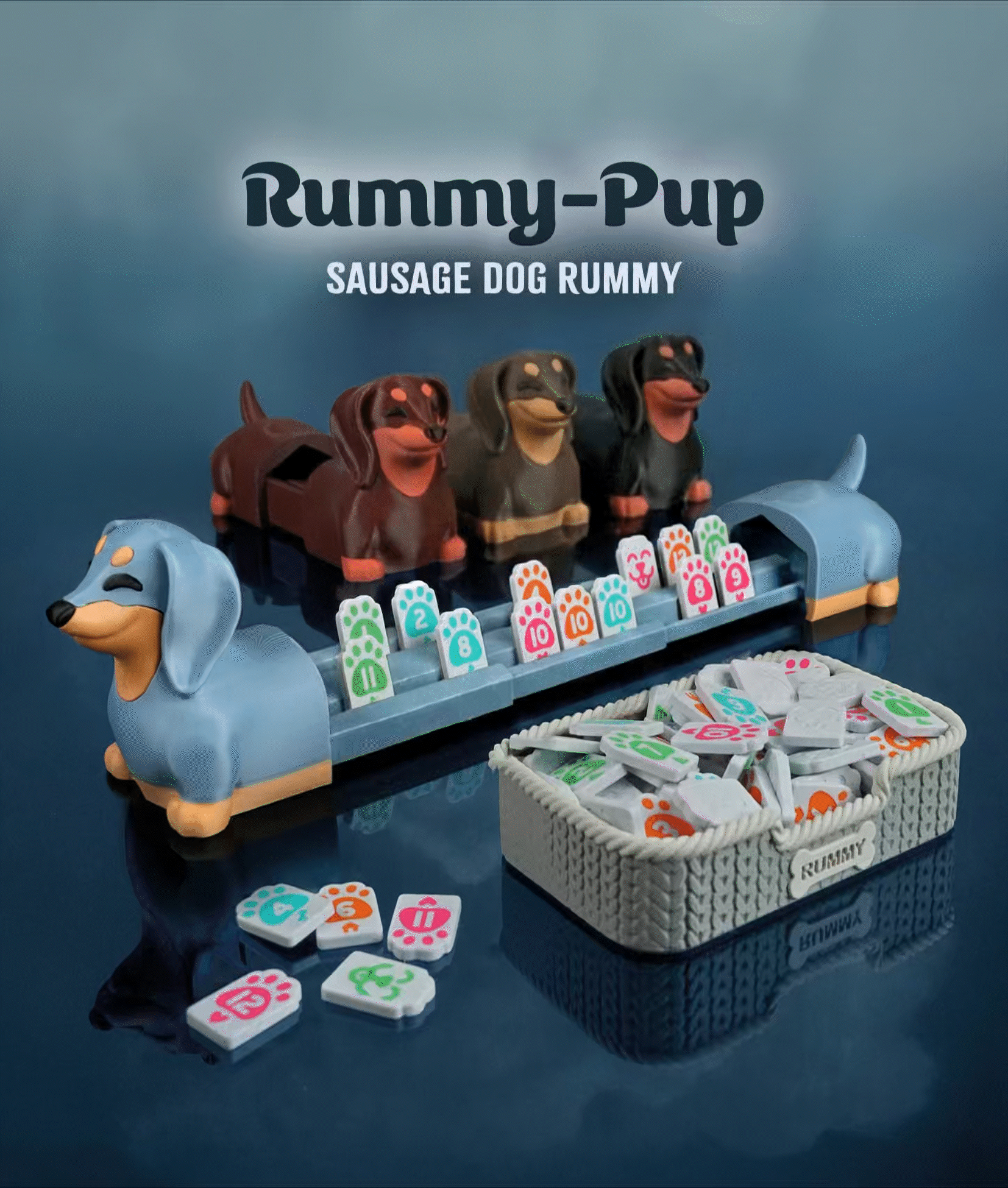 Rummy-Pup Dackel Spielstein-Halter – 3D-Druck Rummikub Zubehör