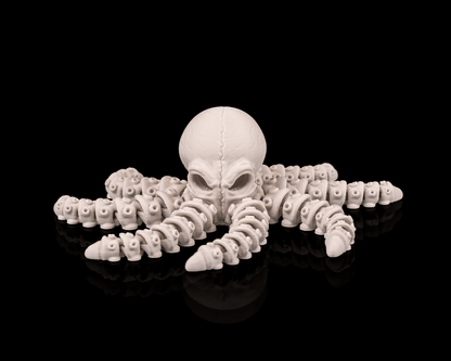 Flexibler Skelett-Oktopus in Knochenfarbe – 3D-Druck Gothic Fantasy