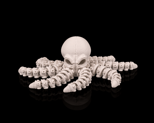 Flexibler Skelett-Oktopus in Knochenfarbe – 3D-Druck Gothic Fantasy