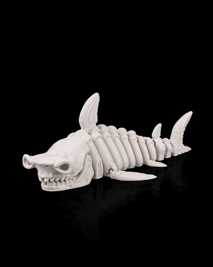 Flexibler Skelett-Hai in Knochenfarbe – 3D-Druck Gothic Tiefsee
