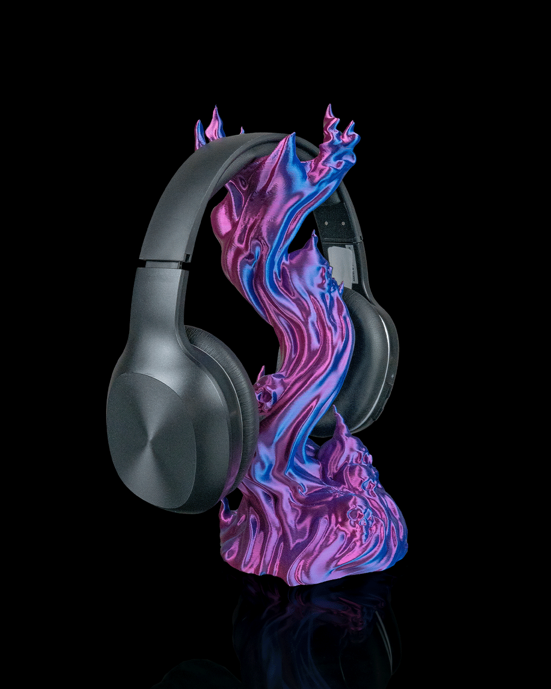 Gaming Ständer Skulls & Flames in Lila – 3D-gedruckt