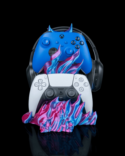 Controller und Headset Halter Skulls & Flames – 3D-Druck Gaming Deko