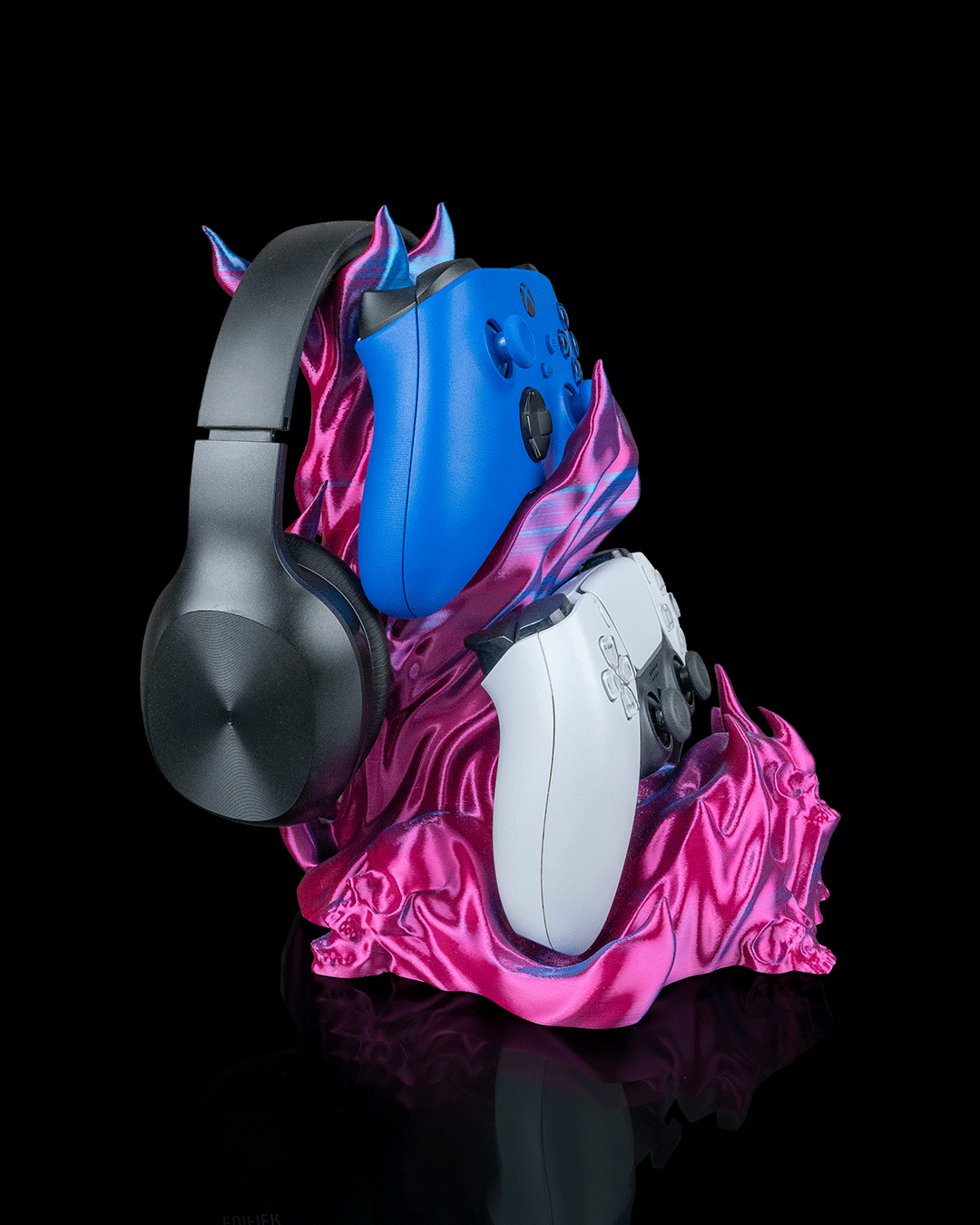Headset Halter Skulls Design – Schimmerfarbe Lila-Blau