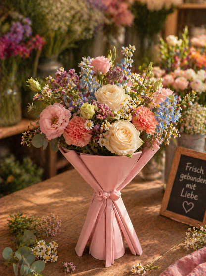 Blumenstrauß-Vase in Rosa – modernes 3D-Druck Design, 7 Farben