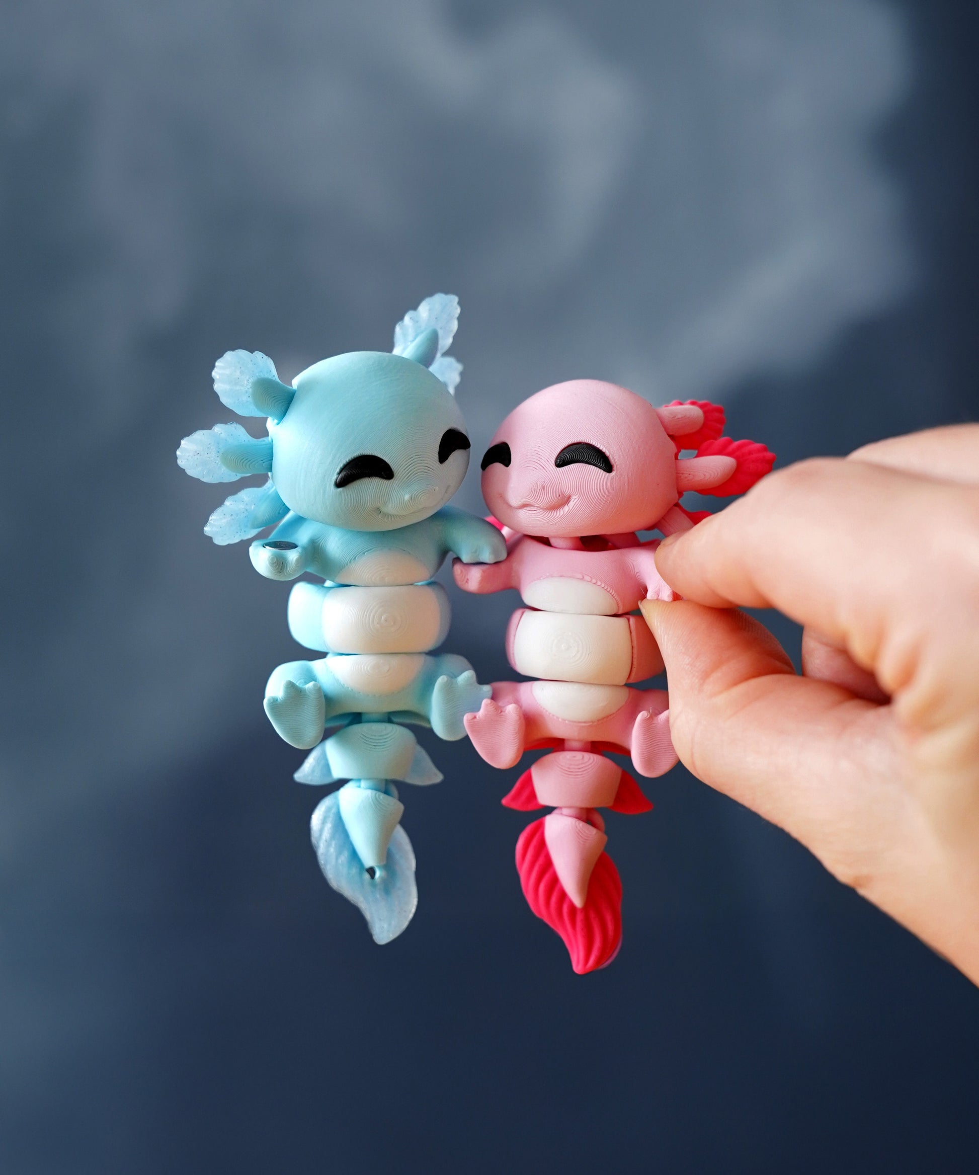 Flexi Axolotl rosa Schlüsselanhänger – magnetisch verbindbar