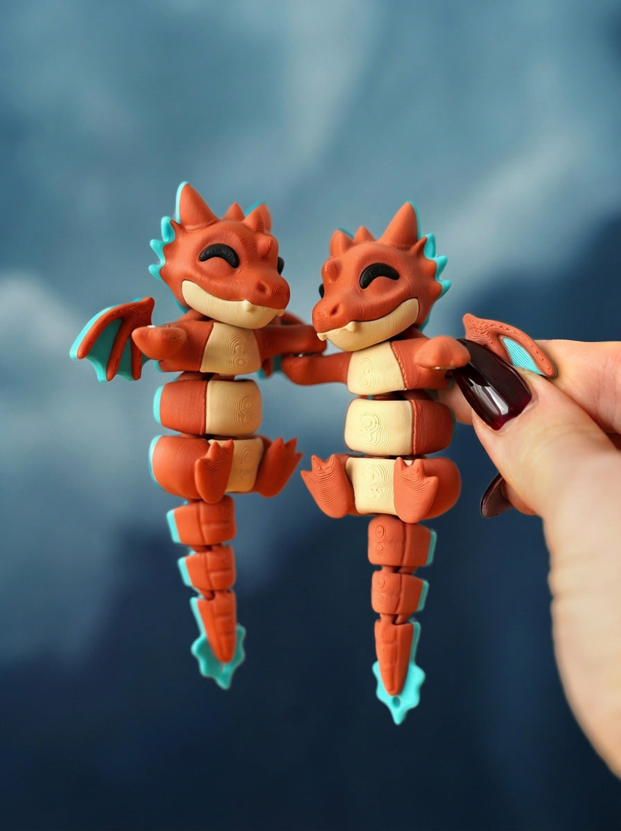 Flexi Tierchen Detailansicht – bewegliche Glieder, 3D-Druck